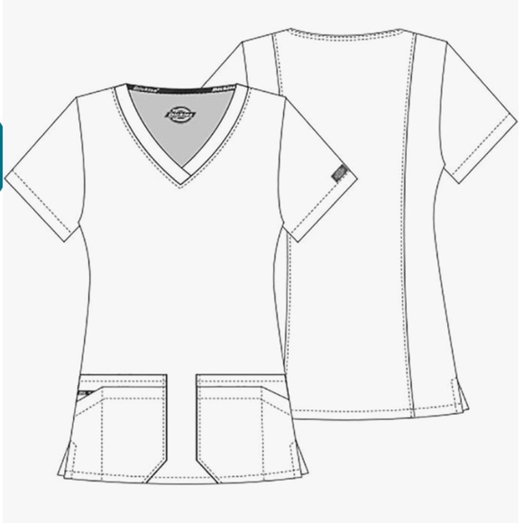 Dickies EDS V-neck size small cotton/poly like new Scrub Top - Picture 2 of 9